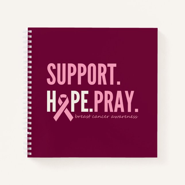 breast cancer support hope pray Notebook Journal  (Front)