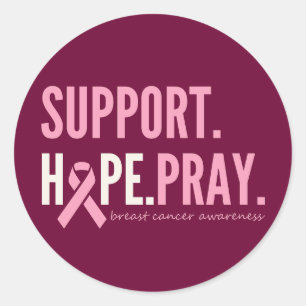 breast cancer support hope pray Stickers Labels