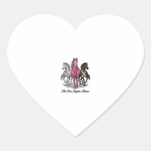 Breast Cancer Support Horse Vector Shirt Design_1 Heart Sticker