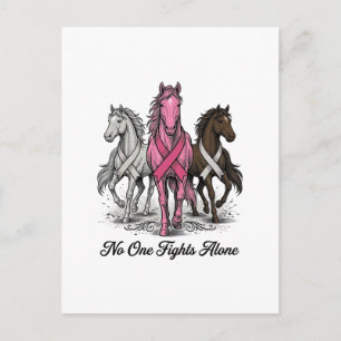 Breast Cancer Support Horse Vector Shirt Design_1 Postcard