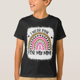 Breast Cancer Support I Wear Pink For My Mimi Rain T-Shirt