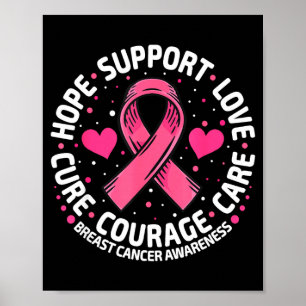 Breast cancer support pink ribbon breast cancer poster