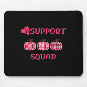 Breast Cancer Support Squad - Pink Plaid Pumpkins Mouse Pad