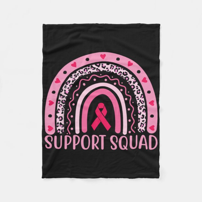 Breast Cancer Support Squad Warrior Breast Cancer  Fleece Blanket (Front)