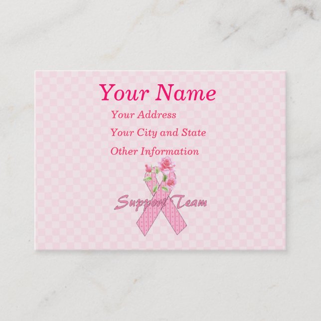 Breast Cancer Support Team Business Card (Front)