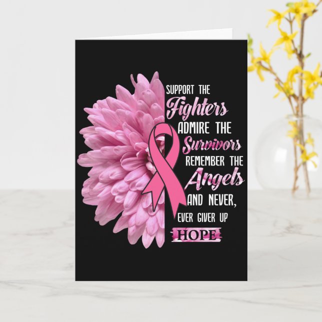 Breast Cancer Support The Fighters Gift For Her T- Card (Yellow Flower)
