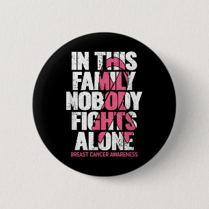 Breast Cancer Support Vintage Family Breast Cancer 2 Inch Round Button