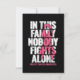 Breast Cancer Support Vintage Family Breast Cancer Thank You Card