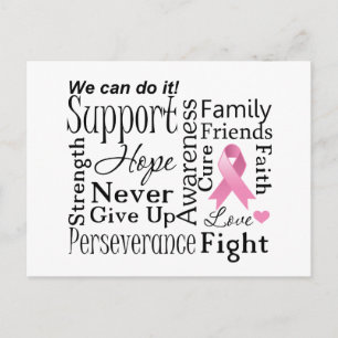 Breast Cancer Supportive Words Postcard