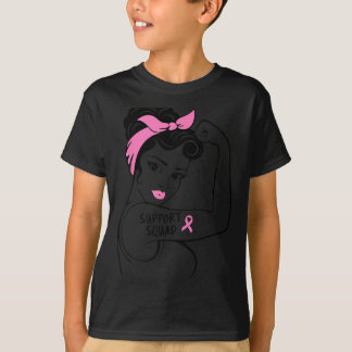 Breast Cancer Suprt Team Rosie Riveter nk Ribbon T-Shirt