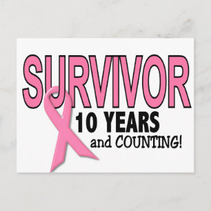 BREAST CANCER SURVIVOR 10 Years & Counting Postcard