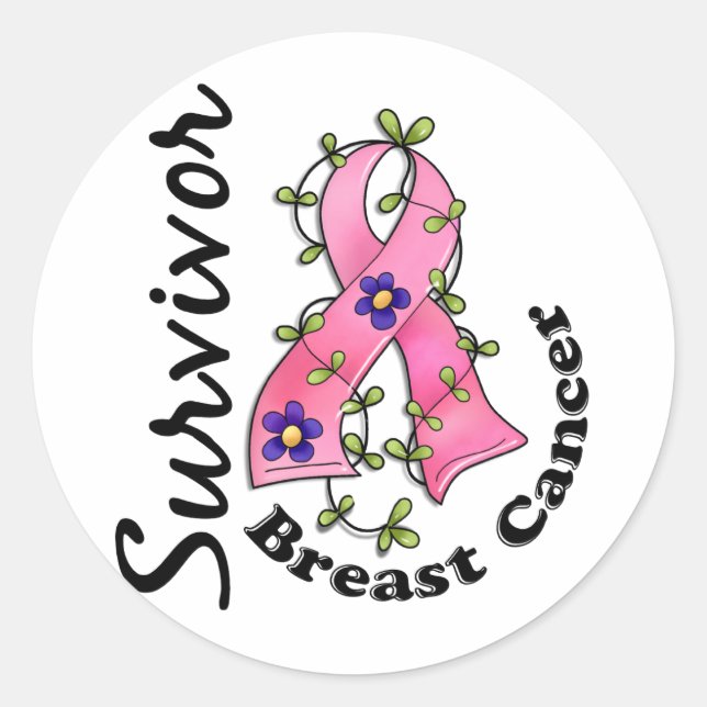 Breast Cancer Survivor 15 Classic Round Sticker (Front)