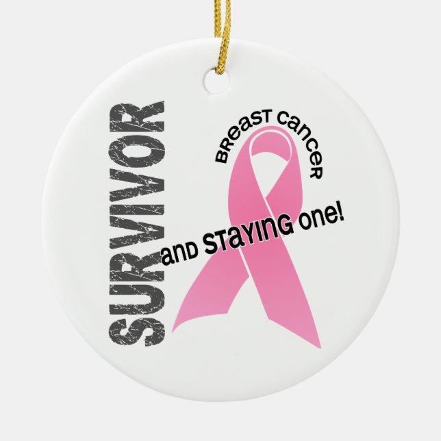 BREAST CANCER Survivor 1 Ceramic Ornament (Front)
