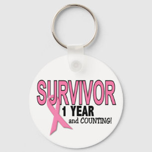 BREAST CANCER SURVIVOR 1 Year & Counting Keychain