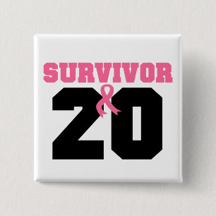 Breast Cancer Survivor 20 Years 2 Inch Square Button