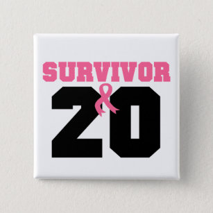 Breast Cancer Survivor 20 Years 2 Inch Square Button