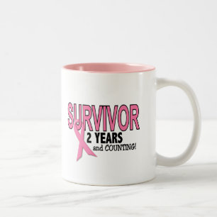 BREAST CANCER SURVIVOR 2 Years & Counting Two-Tone Coffee Mug