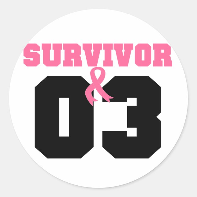 Breast Cancer Survivor 3 Years Classic Round Sticker (Front)