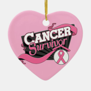 Breast Cancer Survivor Banner Ceramic Ornament