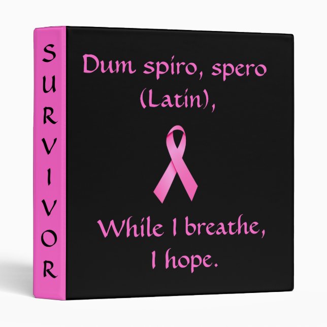 Breast Cancer Survivor Binder (Front/Spine)