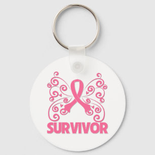 Breast Cancer Survivor Butterfly Keychain