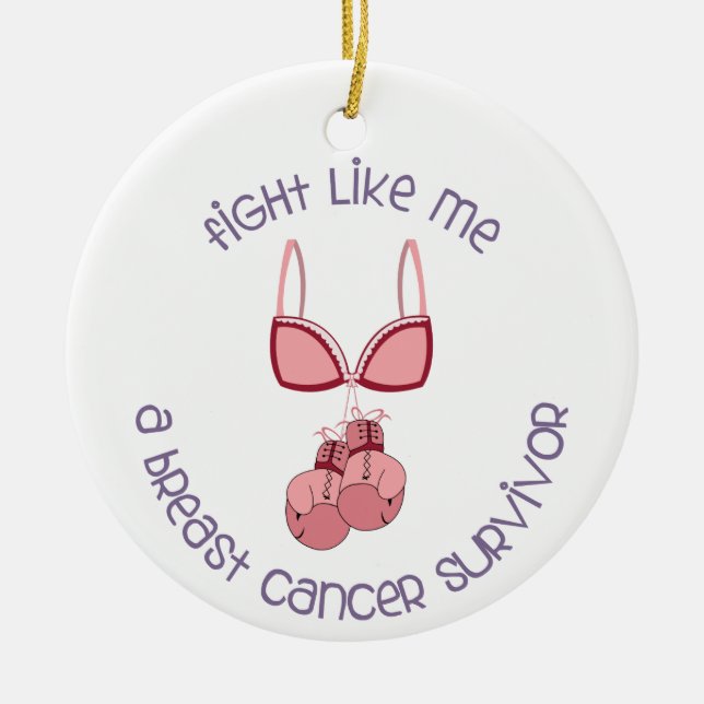 Breast Cancer Survivor Ceramic Ornament (Front)