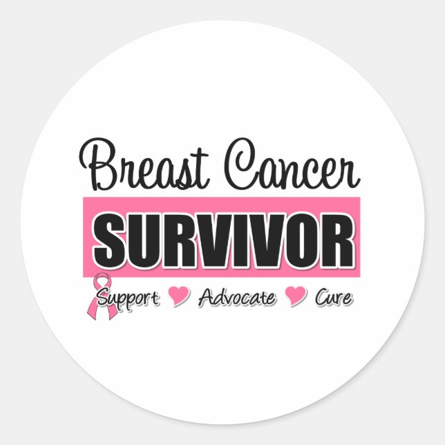 Breast Cancer Survivor Classic Round Sticker (Front)