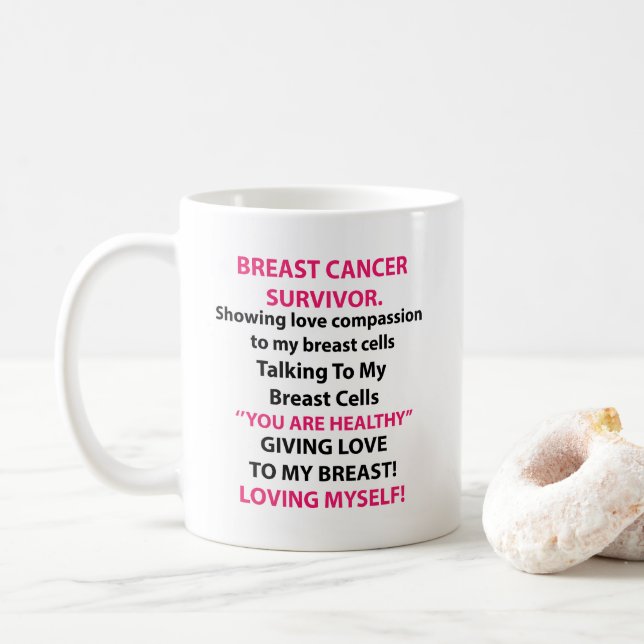 Breast Cancer Survivor Coffee Mug (With Donut)