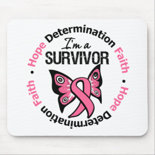 Breast Cancer Survivor Hope Determination Faith Mouse Pad
