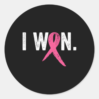 Breast Cancer Survivor I Won Breast Cancer Awarene Classic Round Sticker