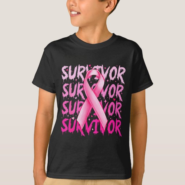 Breast Cancer Survivor Nk Ribbon Breast Cancer Awa T-Shirt (Front)
