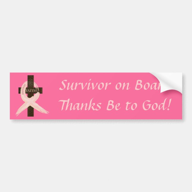 Breast Cancer Survivor On Board Bumper Sticker (Front)