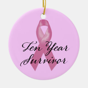 Breast Cancer Survivor Ornament Ten Year