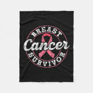 Breast Cancer Survivor Pink Awareness Fight Breast Fleece Blanket