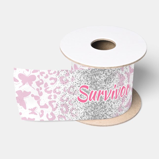 Breast Cancer Survivor – Pink Awareness Satin Ribbon (Spool)