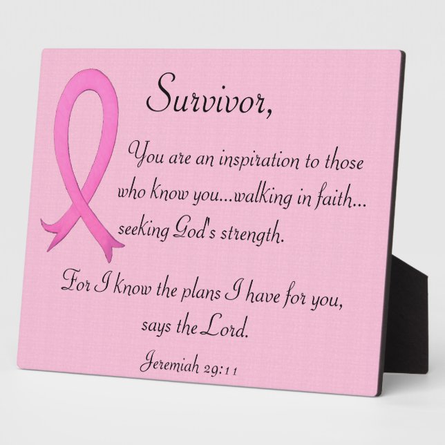 Breast Cancer Survivor Plaque with bible fraîche (Côté)