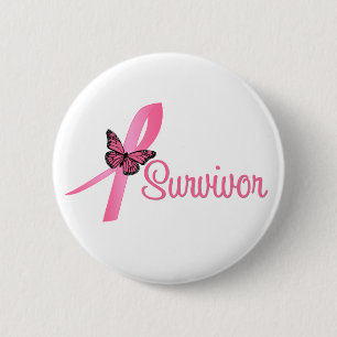 Breast Cancer Survivor Ribbon 2 Inch Round Button