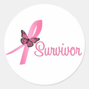 Breast Cancer Survivor Ribbon Classic Round Sticker