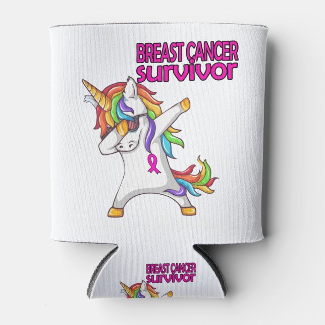 BREAST CANCER Survivor Stand-Fight-Win Can Cooler (Front)