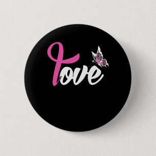 Breast Cancer Survivor T Shirt Butterfly Warrior M 2 Inch Round Button