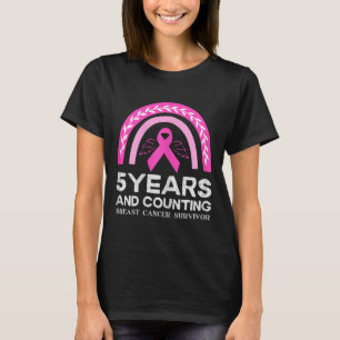 Breast Cancer Survivor Tee 5 Years Cancer Free Pin