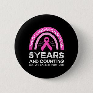 Breast Cancer Survivor Tee 5 Years Cancer Free Pin