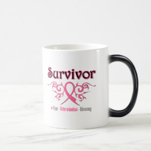 Breast Cancer Survivor Tribal Ribbon Magic Mug
