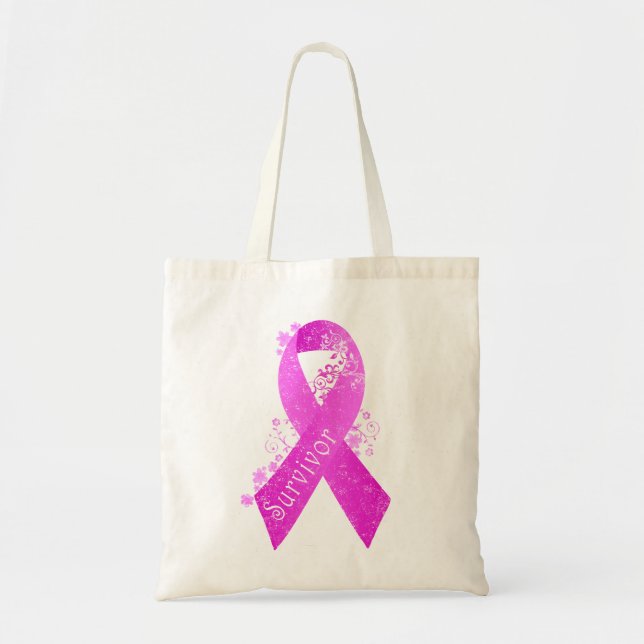 Breast Cancer Survivor Vintage Tote Bag (Front)