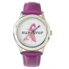 Breast CAncer Survivor Watch with pink strap