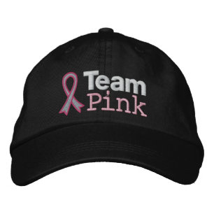 Breast Cancer Team Pink Embroidered Hat