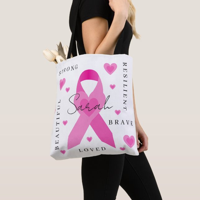 Breast Cancer Tote Bag (Close Up)