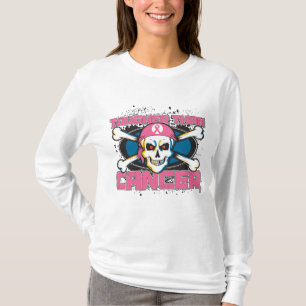 Breast Cancer Tougher Than Cancer Skull T-Shirt