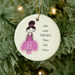 Breast Cancer Uplifting Customizable Christmas Ceramic Ornament