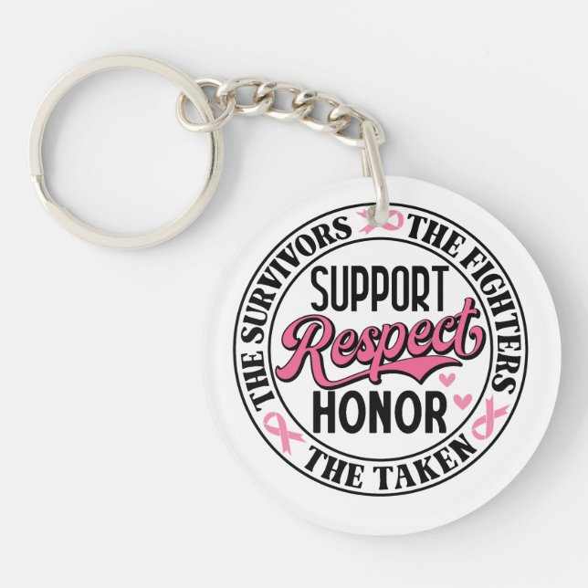Breast Cancer Uplifting Quote Keychain (Front)